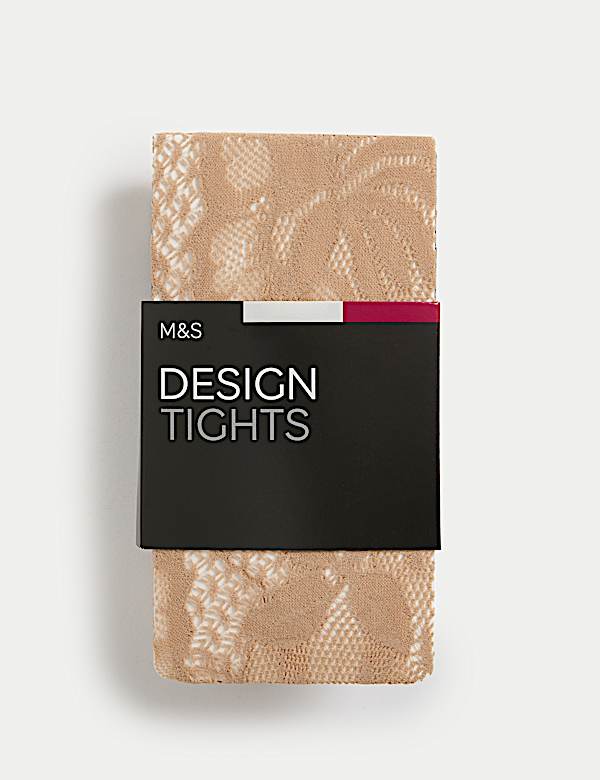 Floral Lace Fishnet Tights - AL