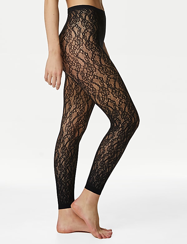 Women's lace footless tights hot sale