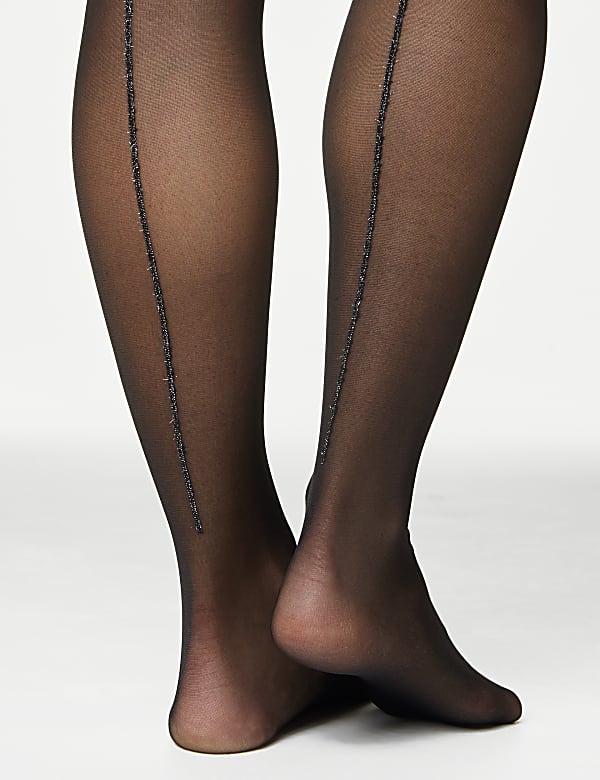 Back Seam Reversible Sheer Tights BLACK MIX Tights M S NL
