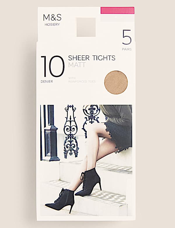 5pk 10 Denier Tights