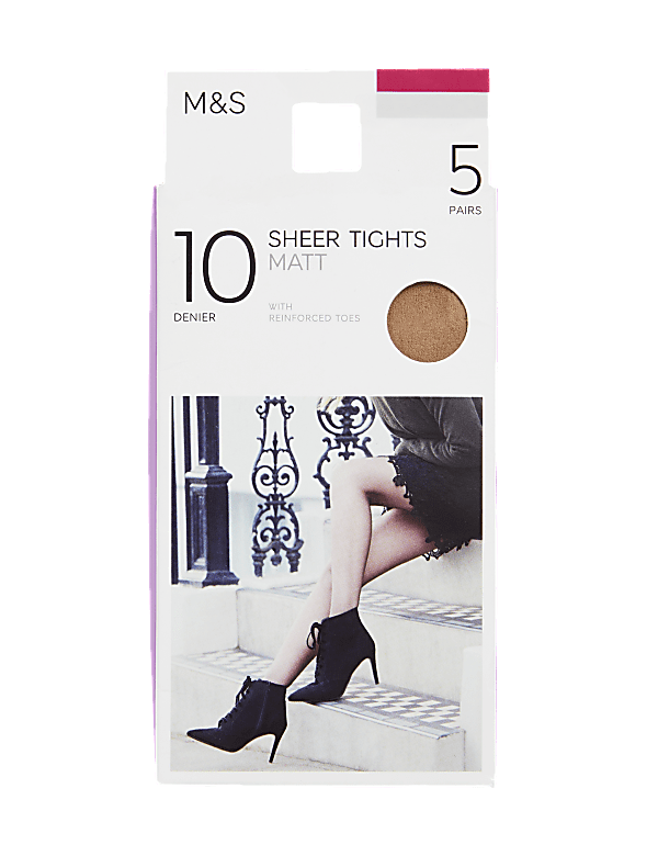 5pk 10 Denier Tights