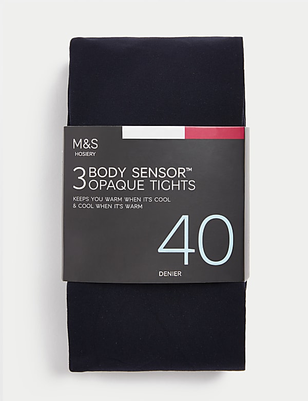 Lot de 3 paires de collants 40 deniers dot&eacute;s de la technologie Body Sensor&trade; - BE