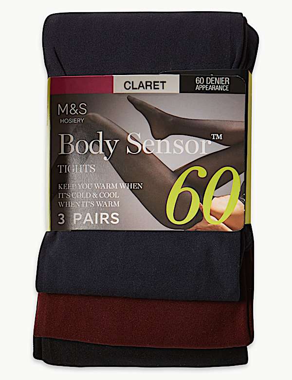 3pk 60 Denier Body Sensor&trade; Tights
