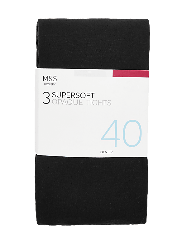 3pk 40 Denier Supersoft Opaque Tights