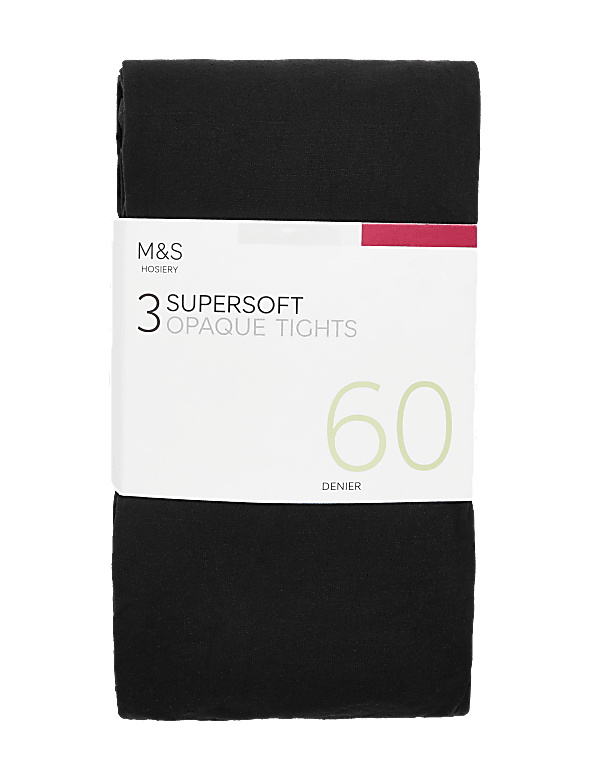 3pk 60 Denier Supersoft Opaque Tights