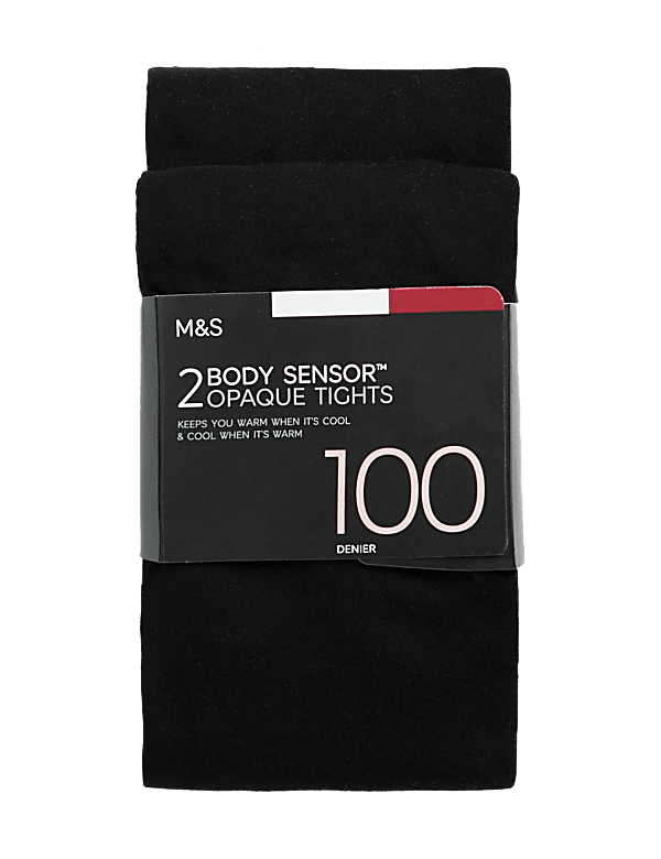 2pk 100 Denier Body Sensor™ Opaque Tights