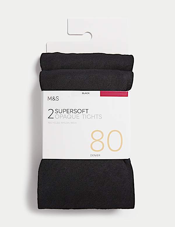2pk 80 Denier Supersoft Tights - JE