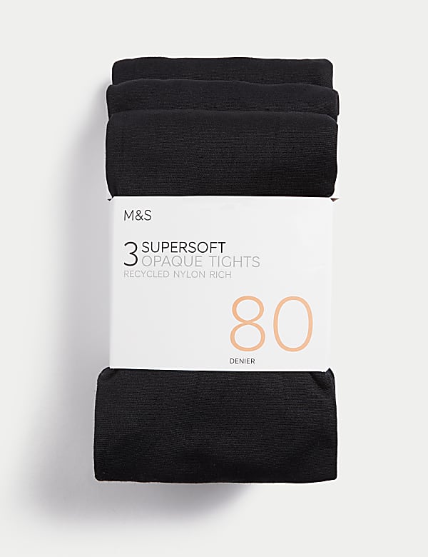 3pk 80 Denier Supersoft Opaque Tights - PL