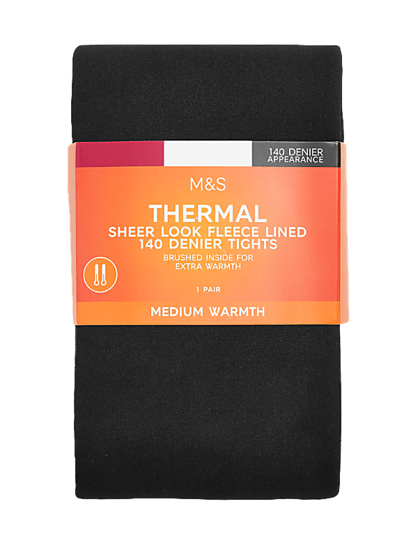 140 Denier Thermal Sheer Fleece Tights