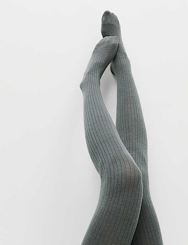 2pk 100 Denier Supersoft Ribbed Tights - BG