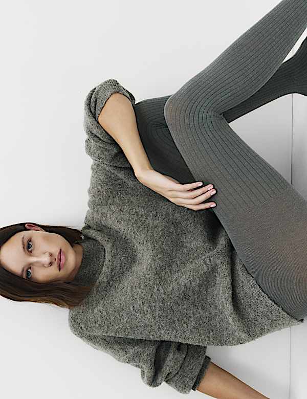 2pk 100 Denier Supersoft Ribbed Tights - BG