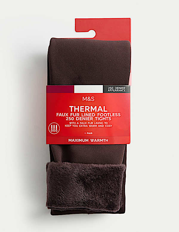 250 Denier Velour Lined Footless Tights - ID