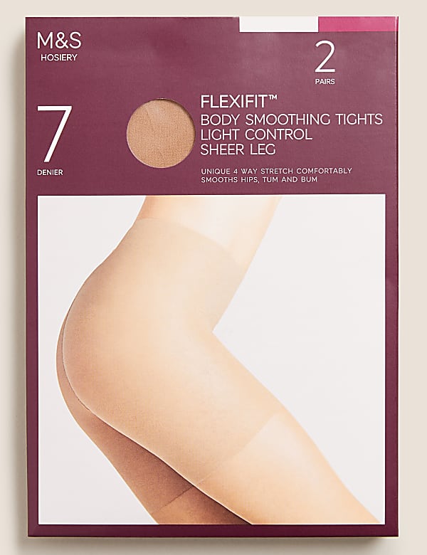 2pk Flexifit 7 Denier Light Control Sheer Tights