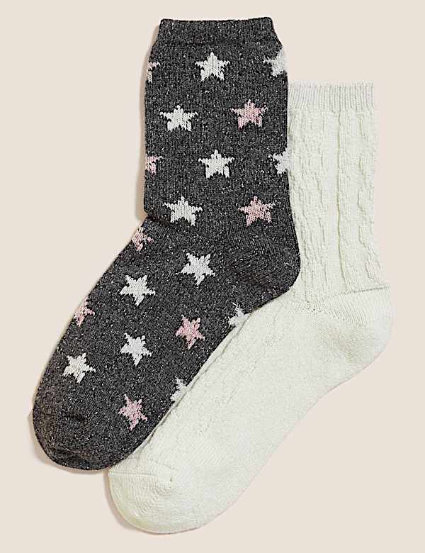 2pk Thermal Ankle High Socks with Wool