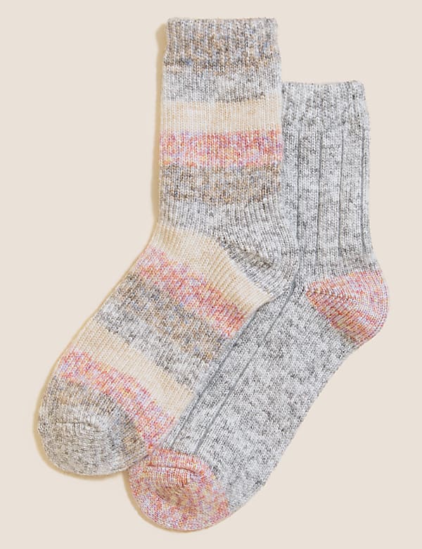 2pk Thermal Ankle High Socks