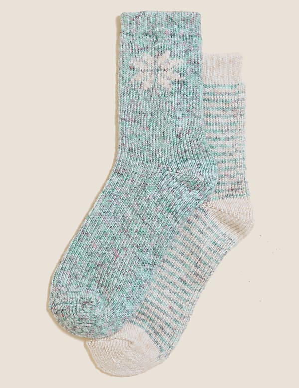 2pk Thermal Snowflake Boot Socks