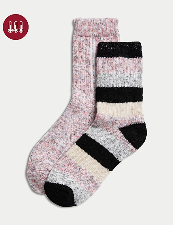 2pk Striped Max Warmth Thermal Boot Socks - IL