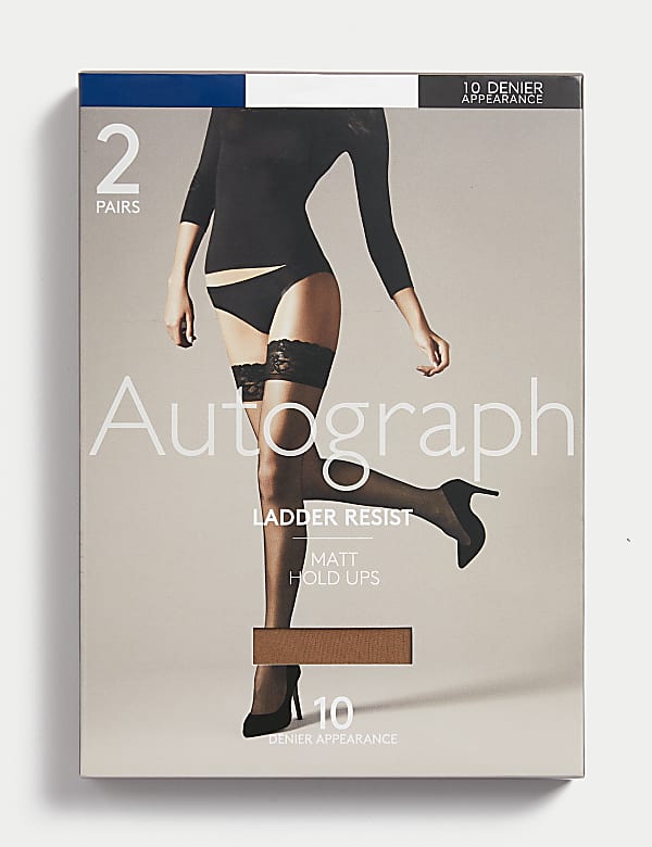 2pk 10 Denier Ladder Resist Matt Hold-Ups - LU