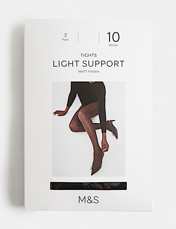 2 Pack 10 Denier Light Support Tights - VN