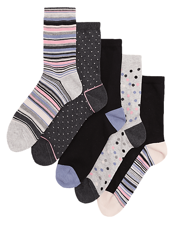 5pk Cotton Rich Ankle High Socks