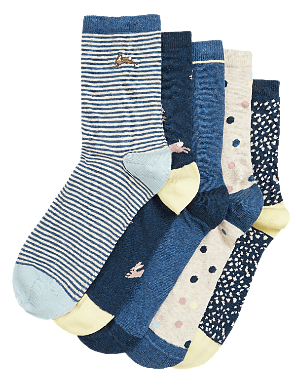 5pk Cotton Rich Ankle High Socks