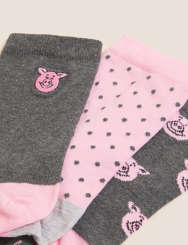 5pk Cotton Rich Percy Pig™ Ankle High Socks