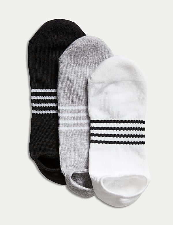 3pk Cotton Rich Striped Trainer Liners™ - EE