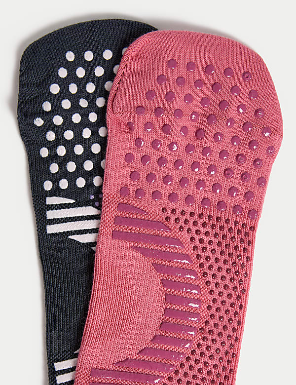 2pk Cotton Blend Yoga Socks