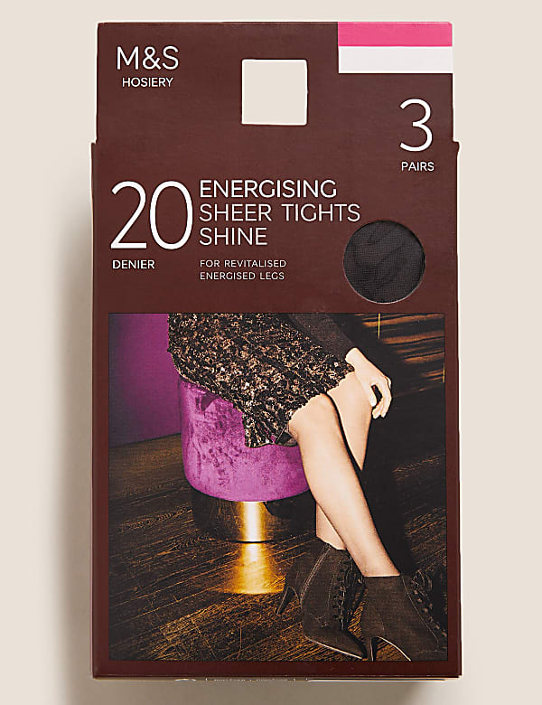 3pk 20 Denier Energising Sheer Tights - NZ
