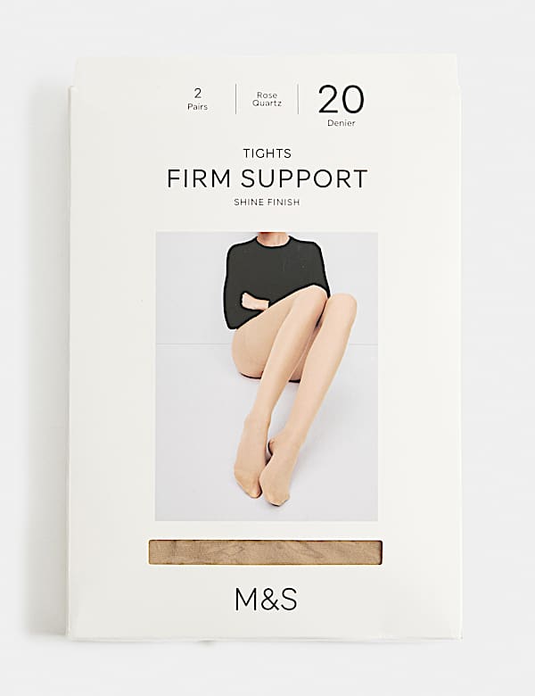 2 Pack 20 Denier Firm Support Tights - MX
