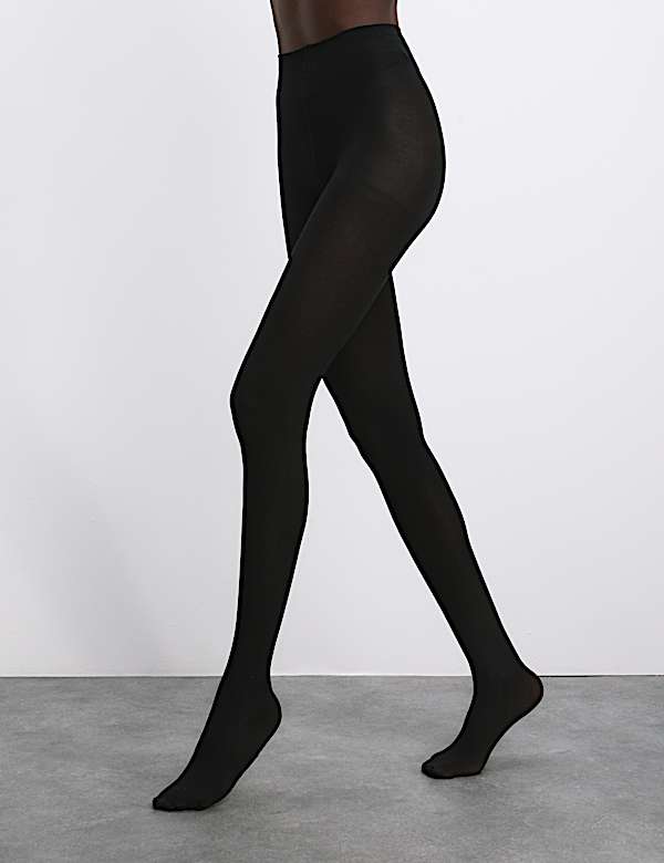 Blickdichte, feine Strumpfhose mit Baumwolle (40 den) - AT