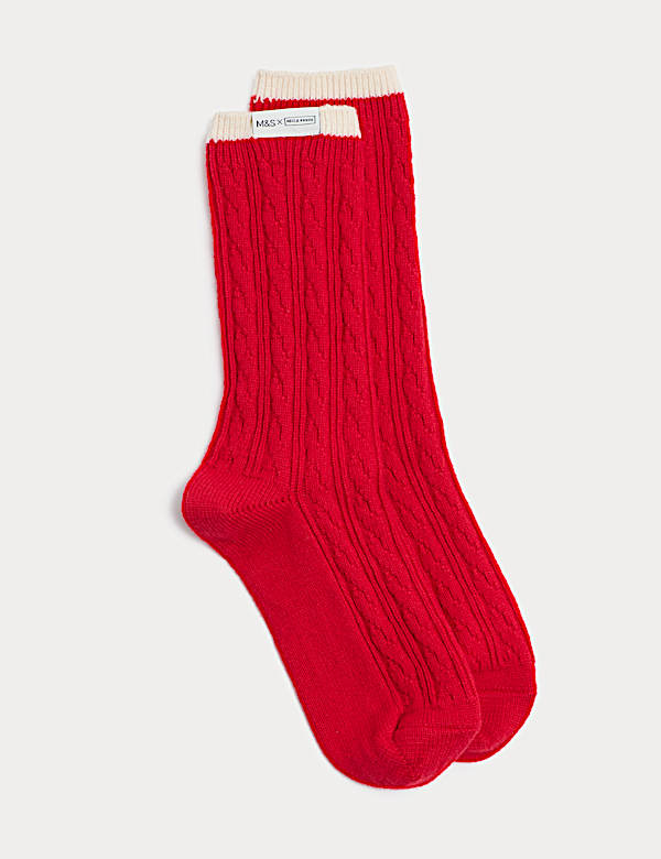 גרבי שוק עשירים בקשמיר בסריגת צמות - IL