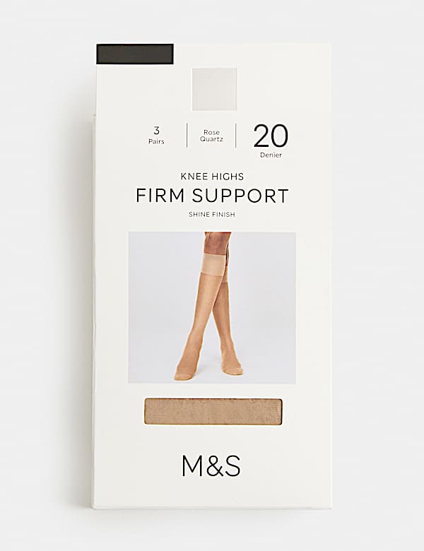 3 Pack 20 Denier Firm Support Knee Highs - KR