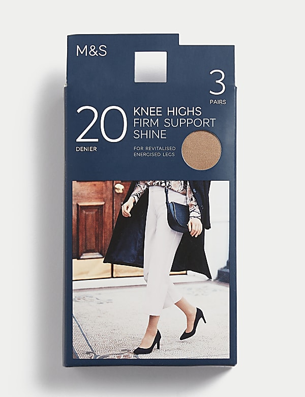 3pk 20 Denier Firm Support Knee Highs - AL