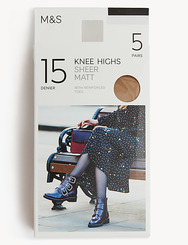 5pk 15 Denier Matt Knee Highs - SI