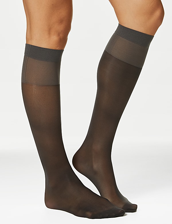 4pk 15 Denier Medium Support Knee Highs - NO