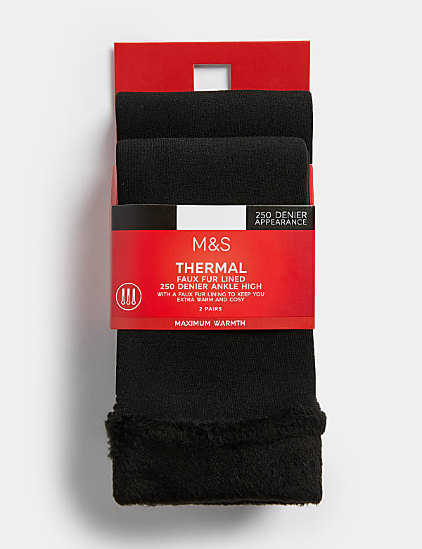 2pk 250 Denier Thermal Ankle Highs - GR