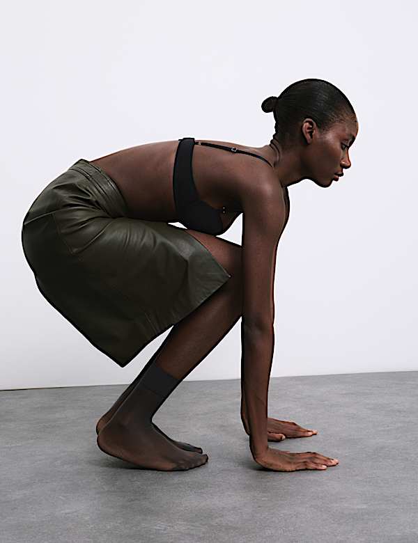 Lot de 5 paires de mi-bas hauteur cheville 10 deniers mats et ind&eacute;maillables - BE