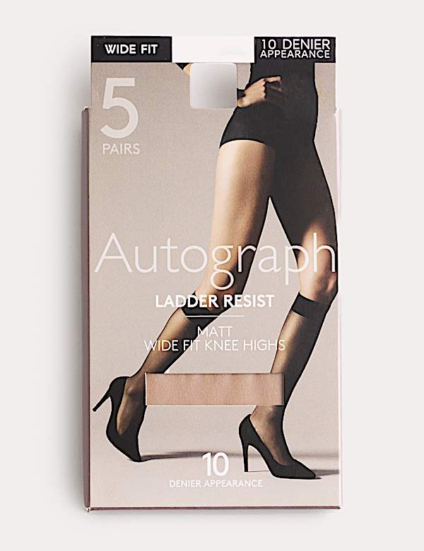 5pk 10 Denier Ladder Resist Matt Knee Highs - AT