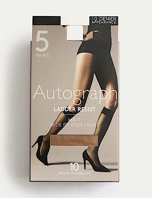 5pk 10 Denier Ladder Resist Matt Knee Highs - US
