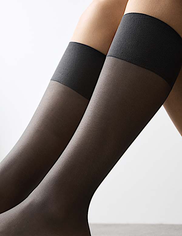 5pk 10 Denier Ladder Resist Matt Knee Highs - GR