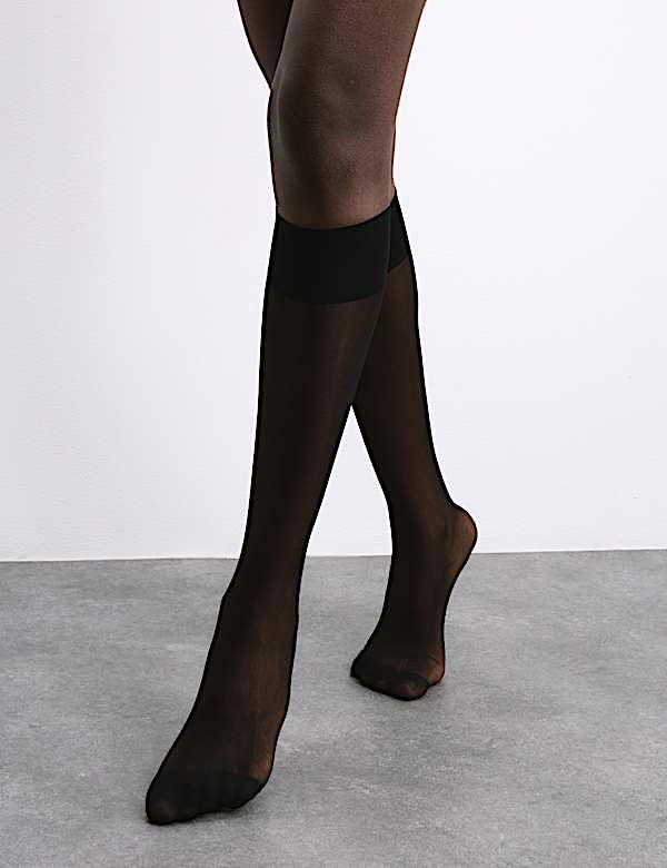 5pk 10 Denier Ladder Resist Matt Knee Highs - US