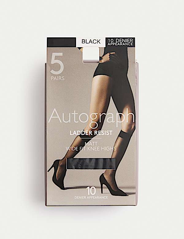 5pk 10 Denier Ladder Resist Matt Knee Highs - US