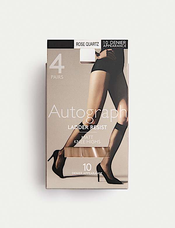 Lot de 4 paires de mi-bas 10 deniers ind&eacute;maillables - CA