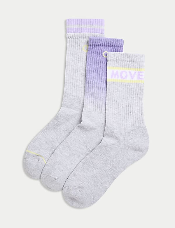 3pk Cotton Blend Ankle High Socks - VN
