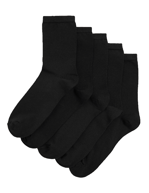 5 Pack Cotton Rich Ankle High Socks