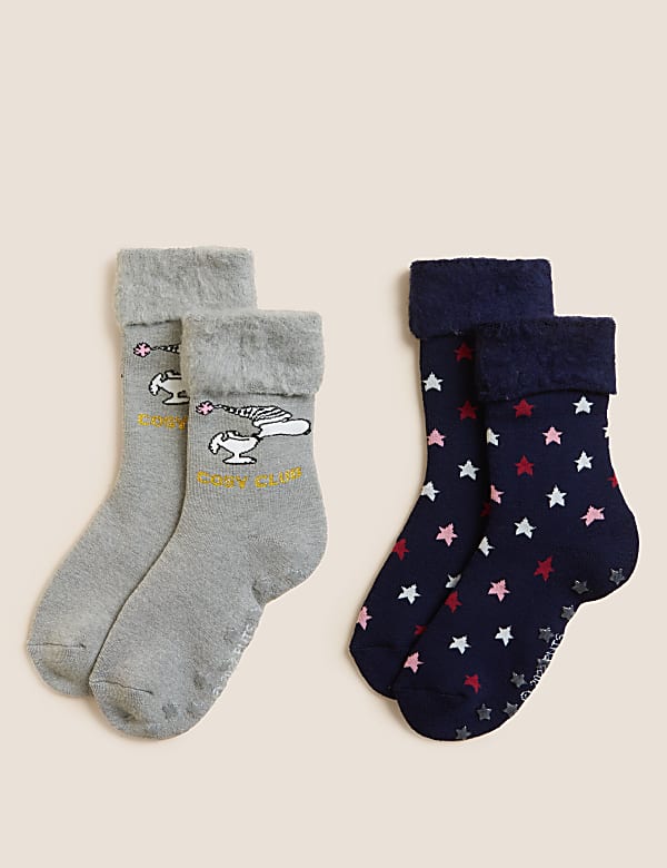 Buy 2pk Snoopy Slipper Socks at Marks Spencer