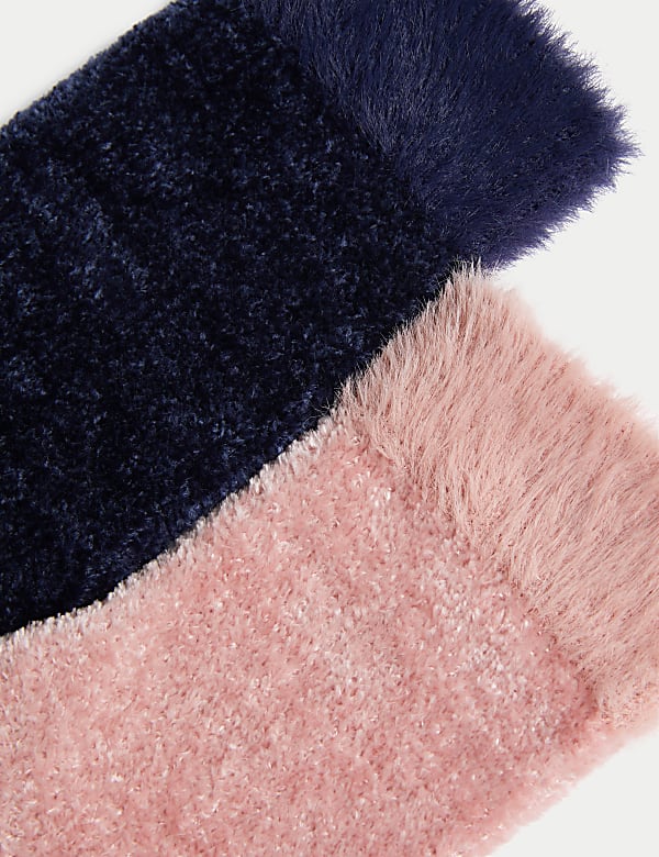 2pk Recycled Thermal Velvet Cosy Socks