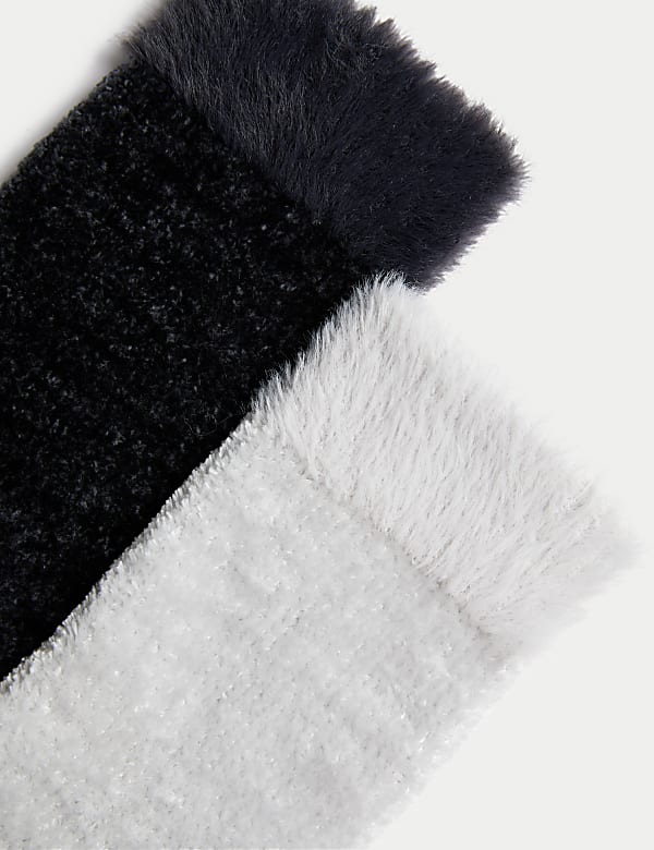 2pk Recycled Thermal Velvet Cosy Socks