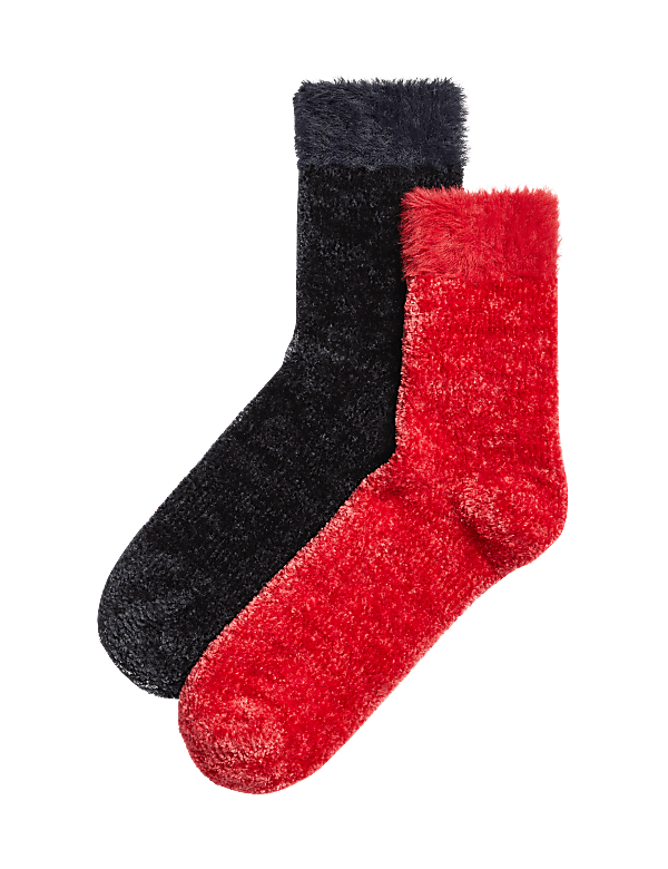 2pk Recycled Thermal Velvet Cosy Socks